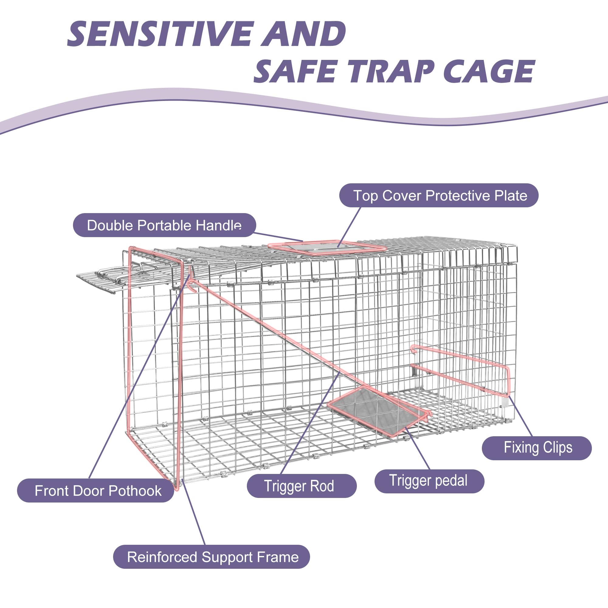 Deblue trap handle zipper cover for safe animal transport