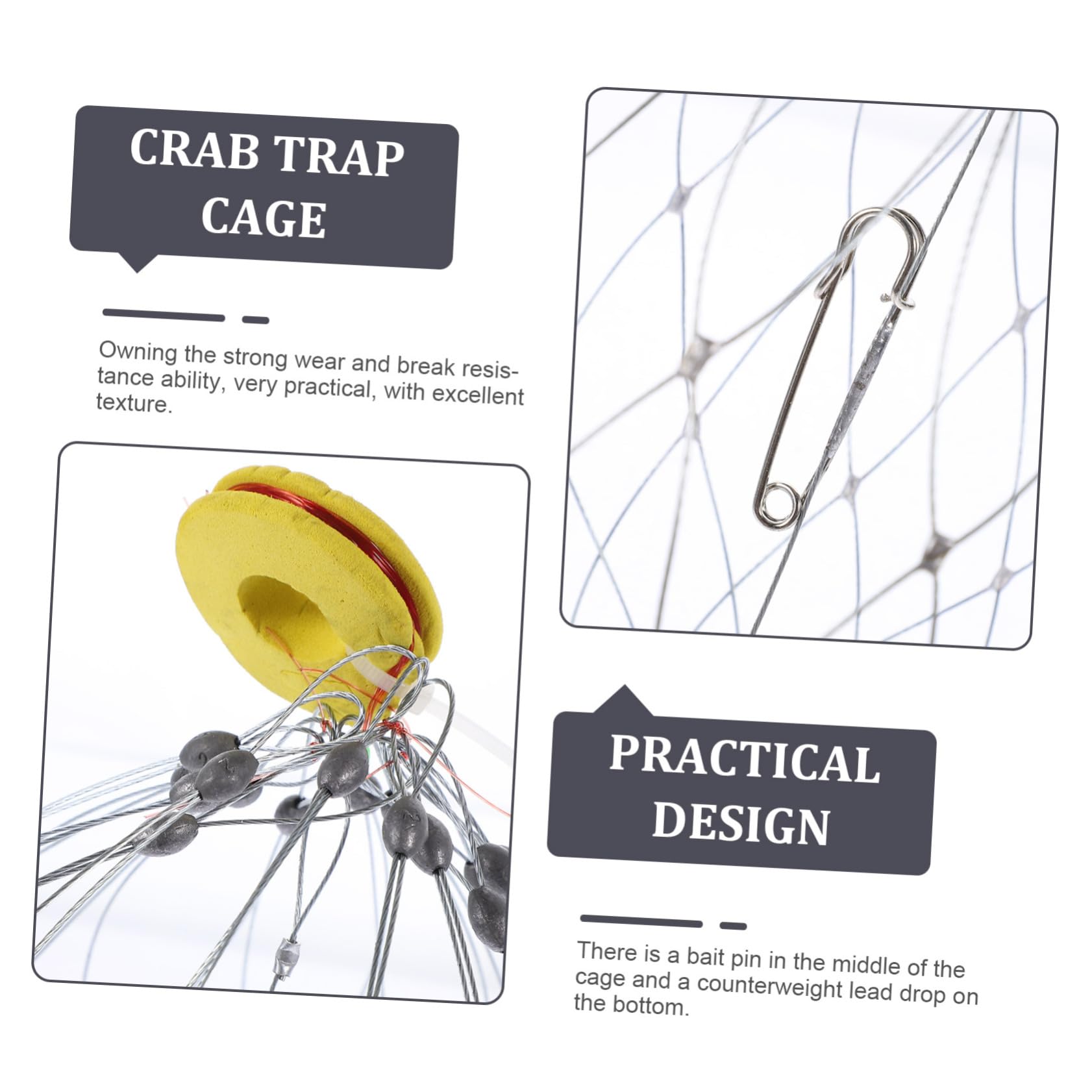 DECOMELODY reusable crab trap ready for long-term use.