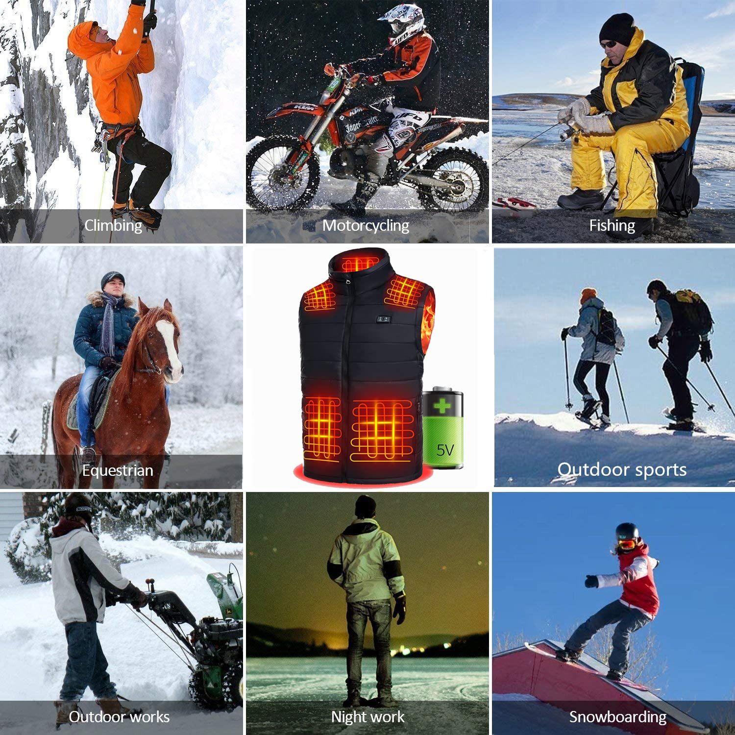 Deceny CB heated vest care instructions ensuring easy washing and long-lasting performance.