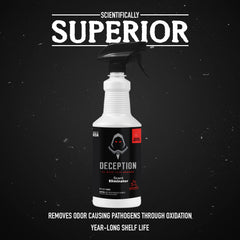 Deception Scents dog gear treatment reduces scent transfer during trips.