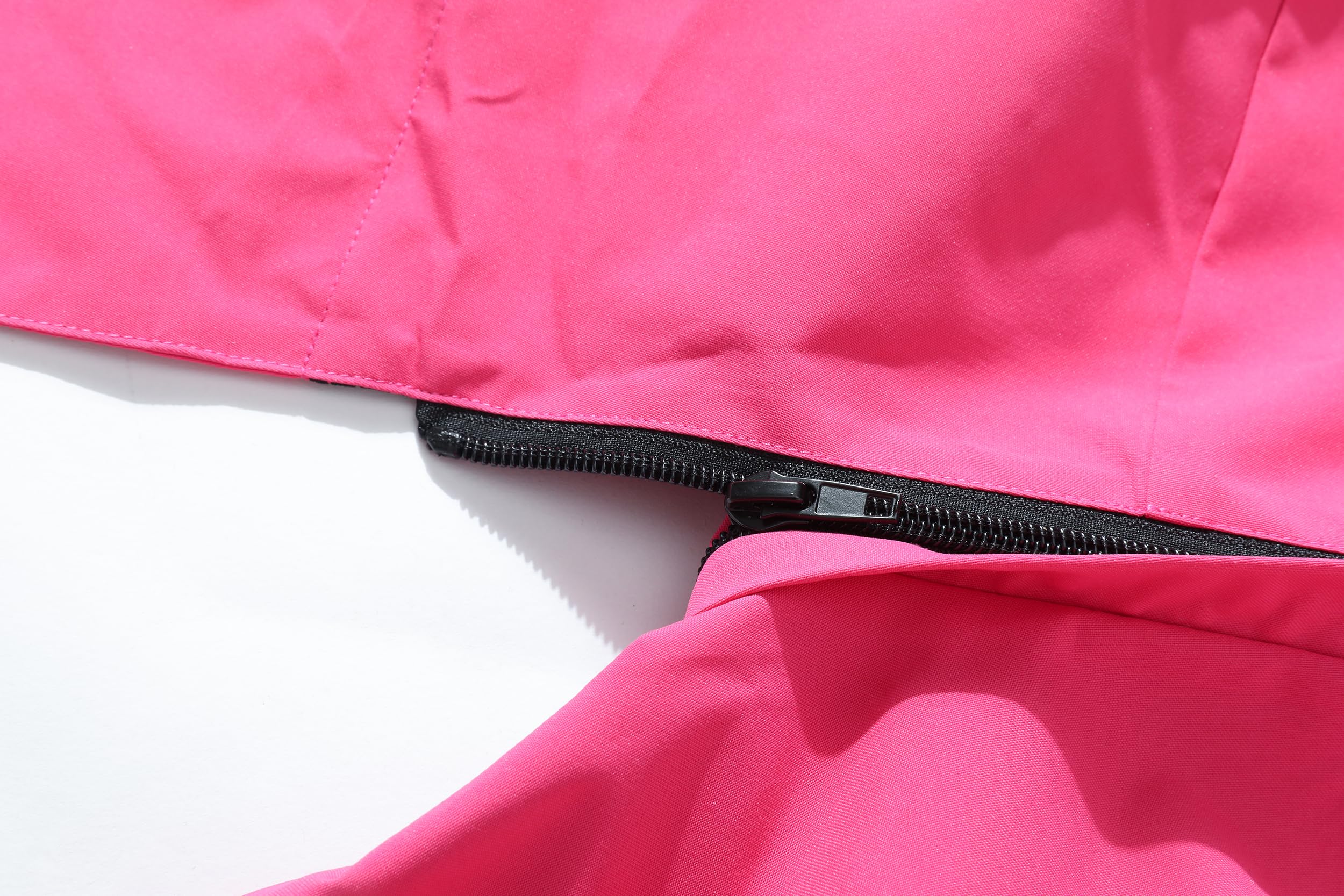 DECKTIN womens rain jacket hooded back view ideal for windy days and hiking