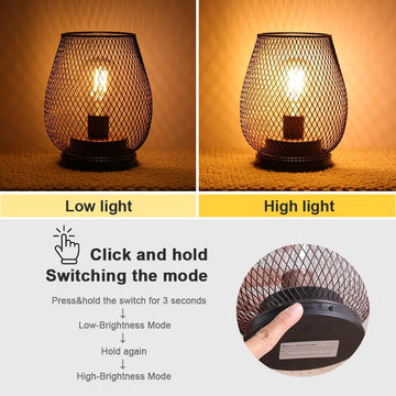 Decorkey brown metal cage lantern on table adds warm vintage vibes.
