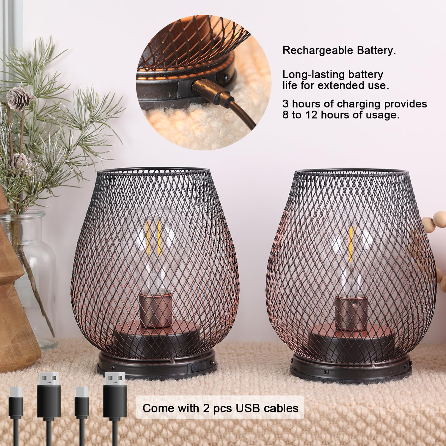 Decorkey LED Edison bulb visible inside creates nostalgic lighting without wiring.