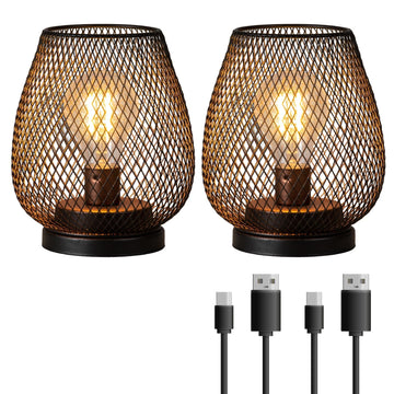 Decorkey set of 2 rechargeable lamps offers cordless ambient light for events.