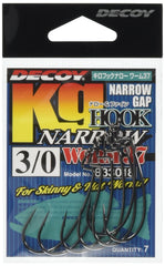 DECOY worm offset hook with narrow gape 3/0 NS Black for light tackle and snag resistance.