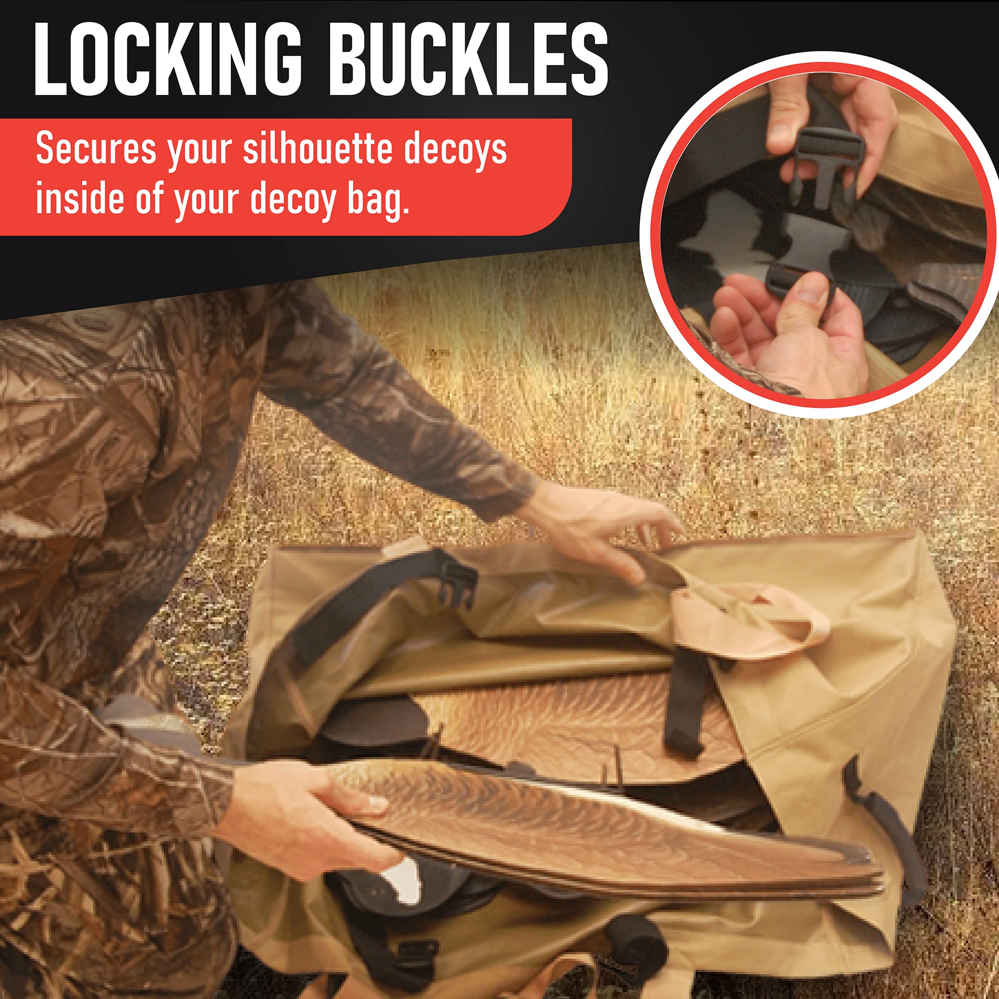 DecoyPro silhouette bag durable construction protects decoys in rugged conditions