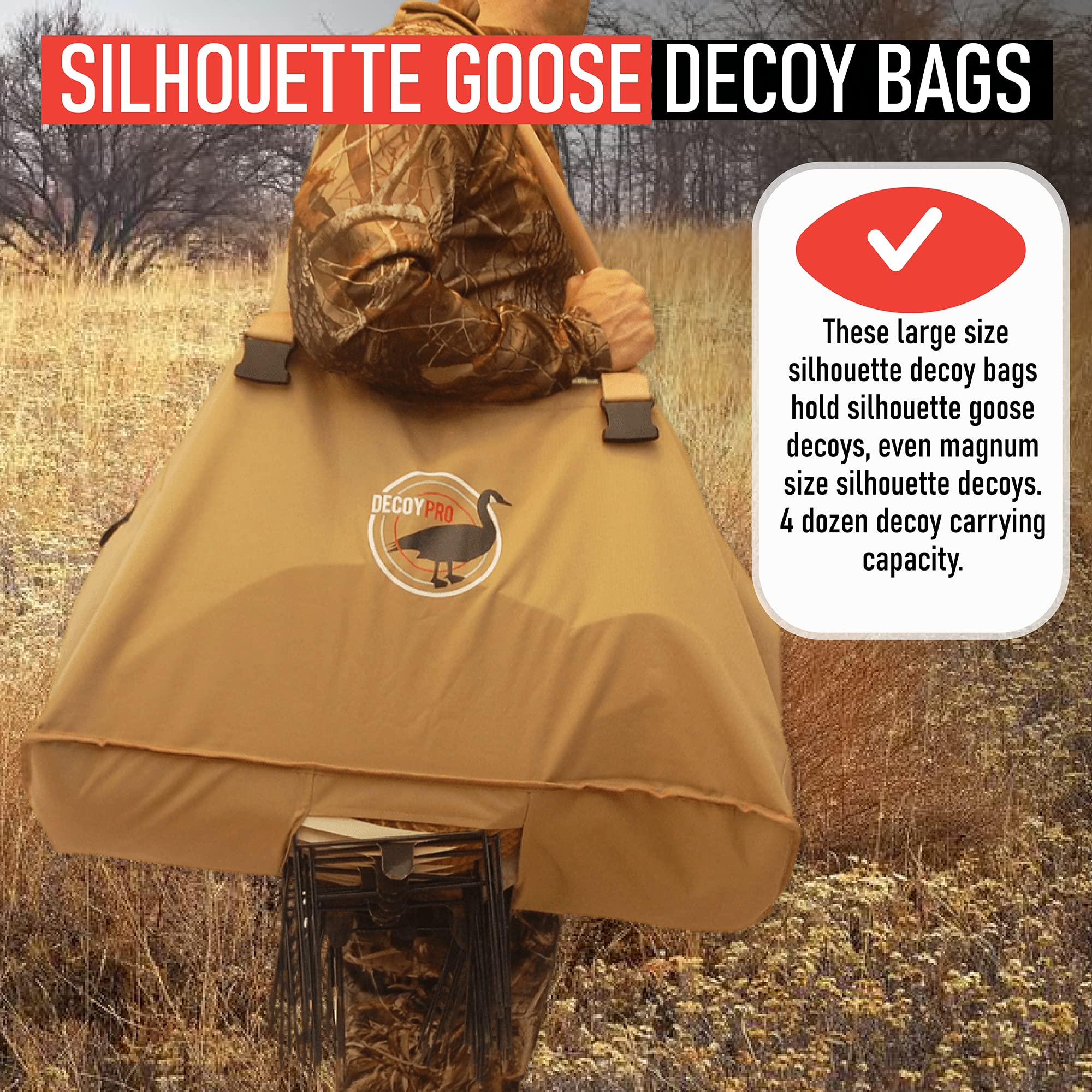 DecoyPro silhouette bag large capacity holds up to 48 decoys