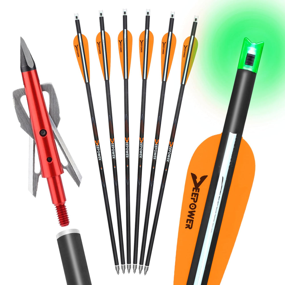 DEEPOWER crossbow bolts 20-inch orange fletching for stable flight