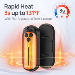 DeeKom hand warmers 6000mAh battery shows long-lasting heat for cold days.