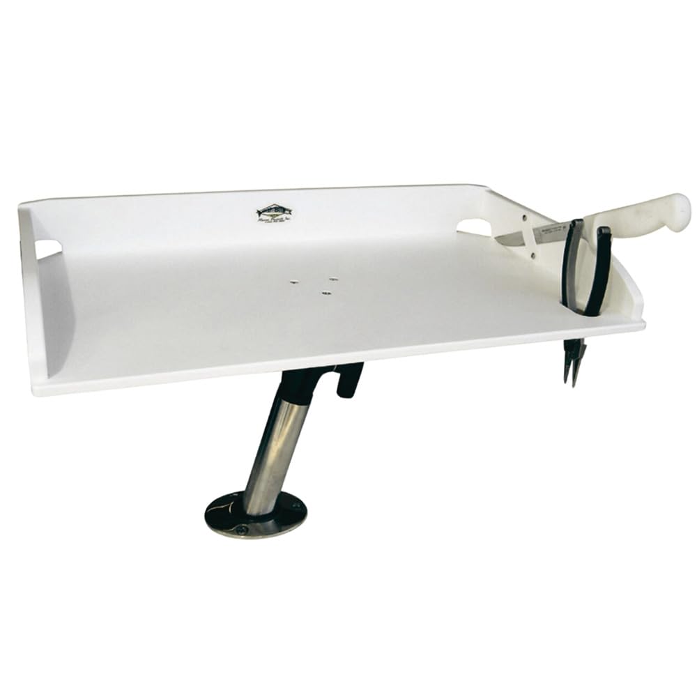 Deep Blue MSK-6 bait table on a boat, stable prep surface for fishing tasks