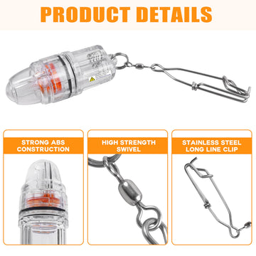 Side view showing stainless steel clip on Deep Drop light