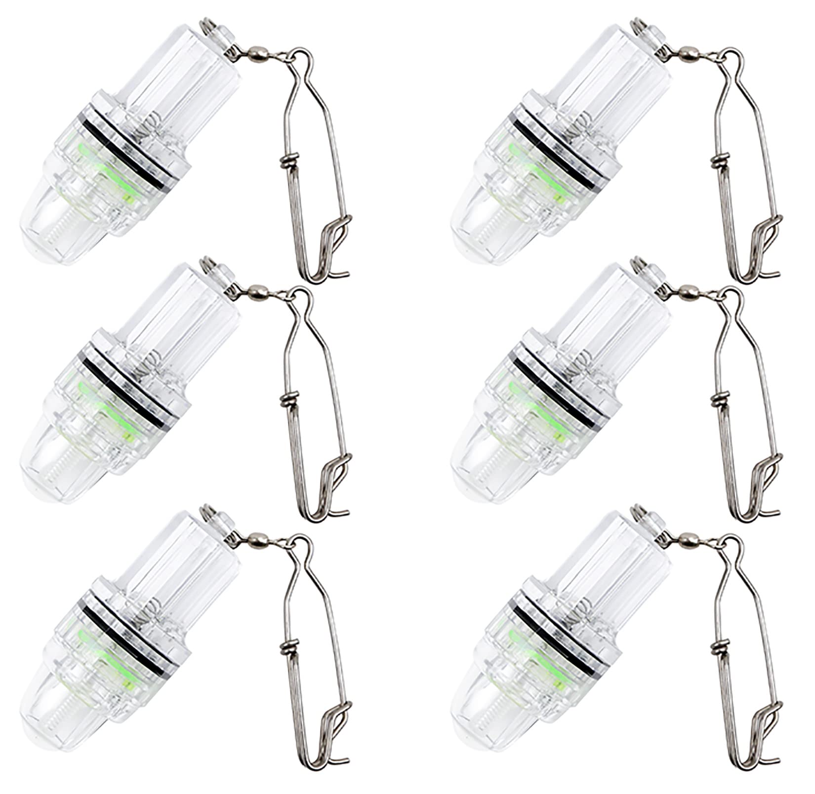 Deep drop fishing light green LED 6-pack set