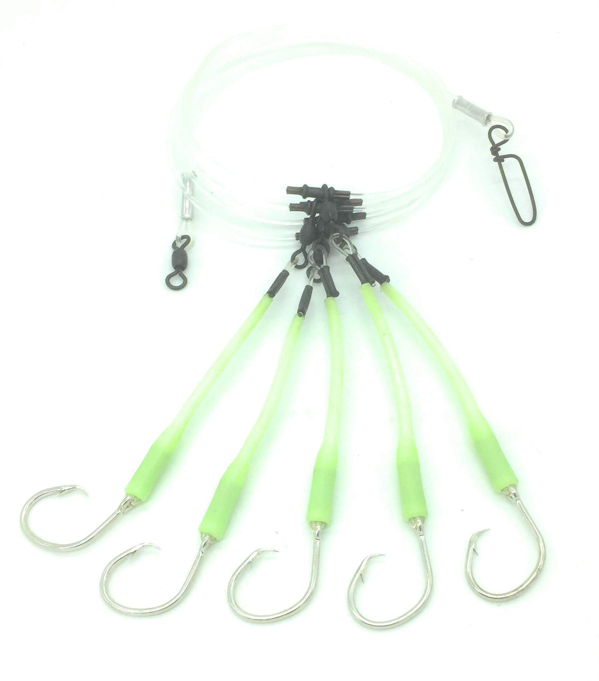 End Game Tackle Deep Drop Rig with five Mustad circle hooks and glow sleeves