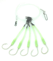 End Game Tackle Deep Drop Rig with five Mustad circle hooks and glow sleeves