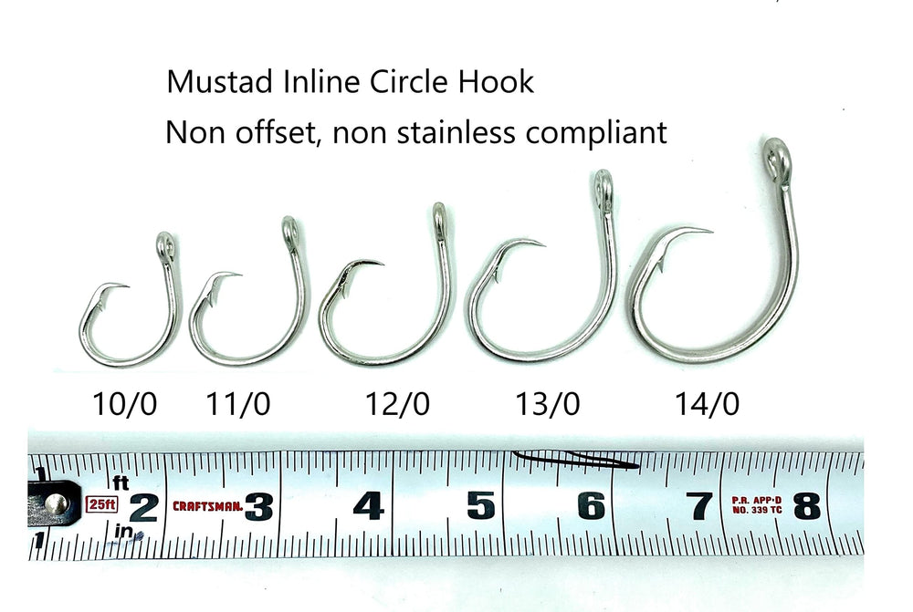 Close-up view of glow sleeves and Mustad hooks on deep drop rig