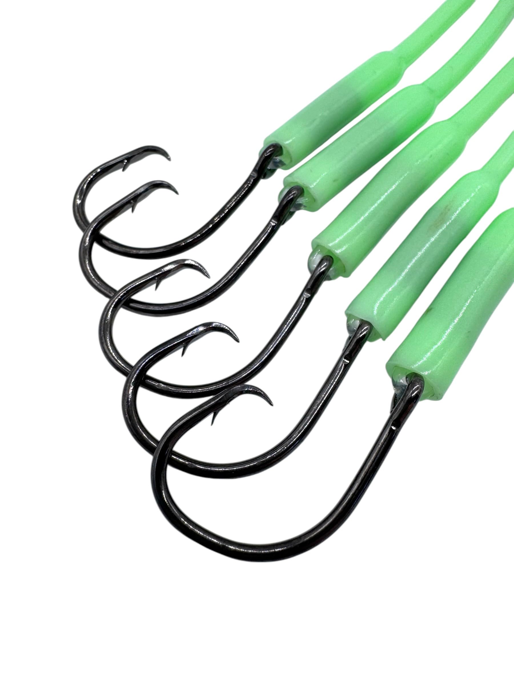 Close-up of 6/0 circle hook on the rig