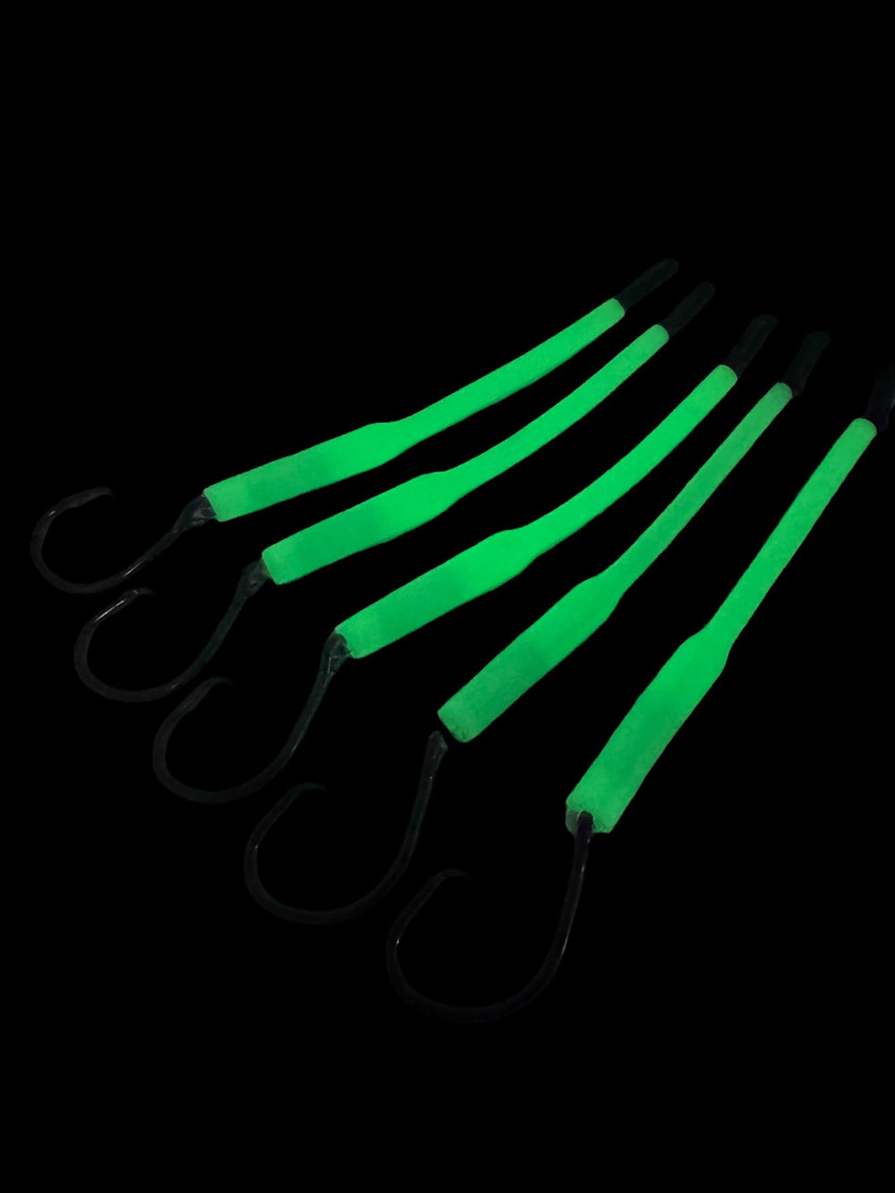 Glow sleeves glowing on each drop of the rig