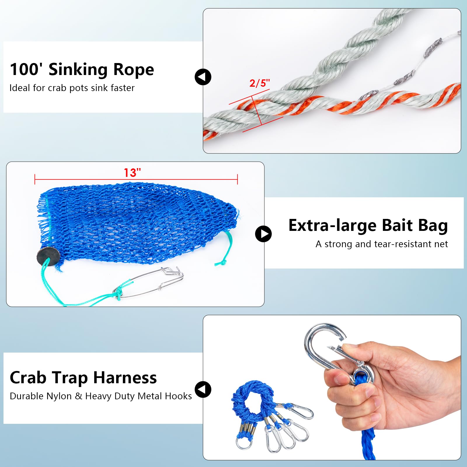 Deep-water float buoy included for crab lines