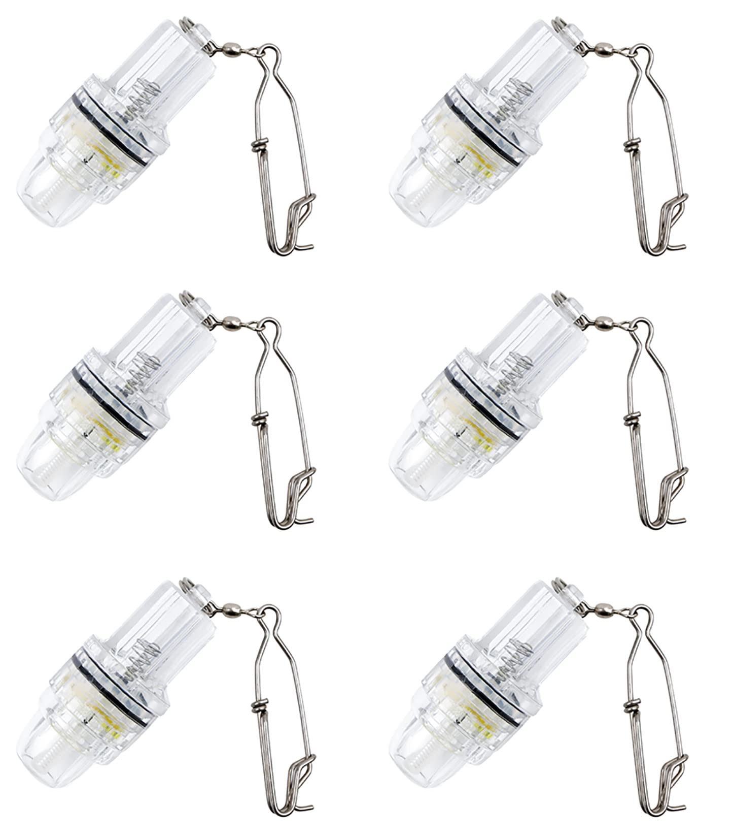 Yellow deep drop fishing light submerged underwater attracting fish