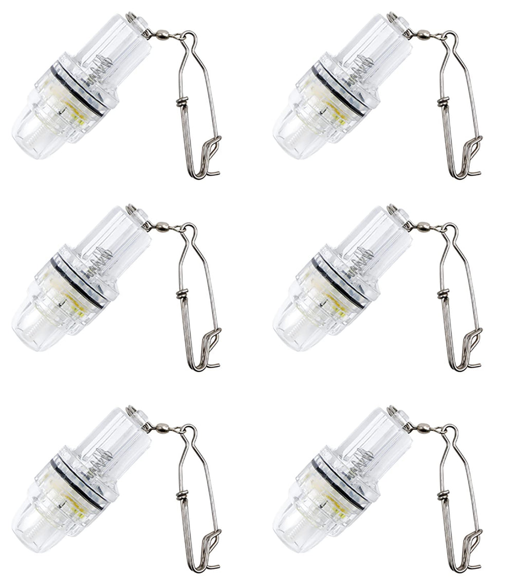 Yellow deep drop fishing light submerged underwater attracting fish