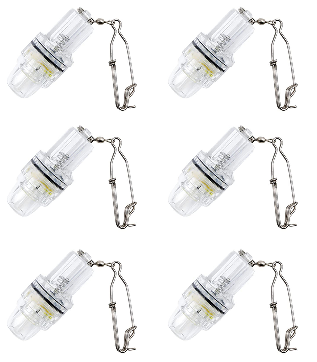 Yellow deep drop fishing light submerged underwater attracting fish