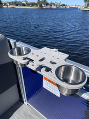 DeepBlue Outdoors stainless steel rail cradles resist corrosion for long marine use.