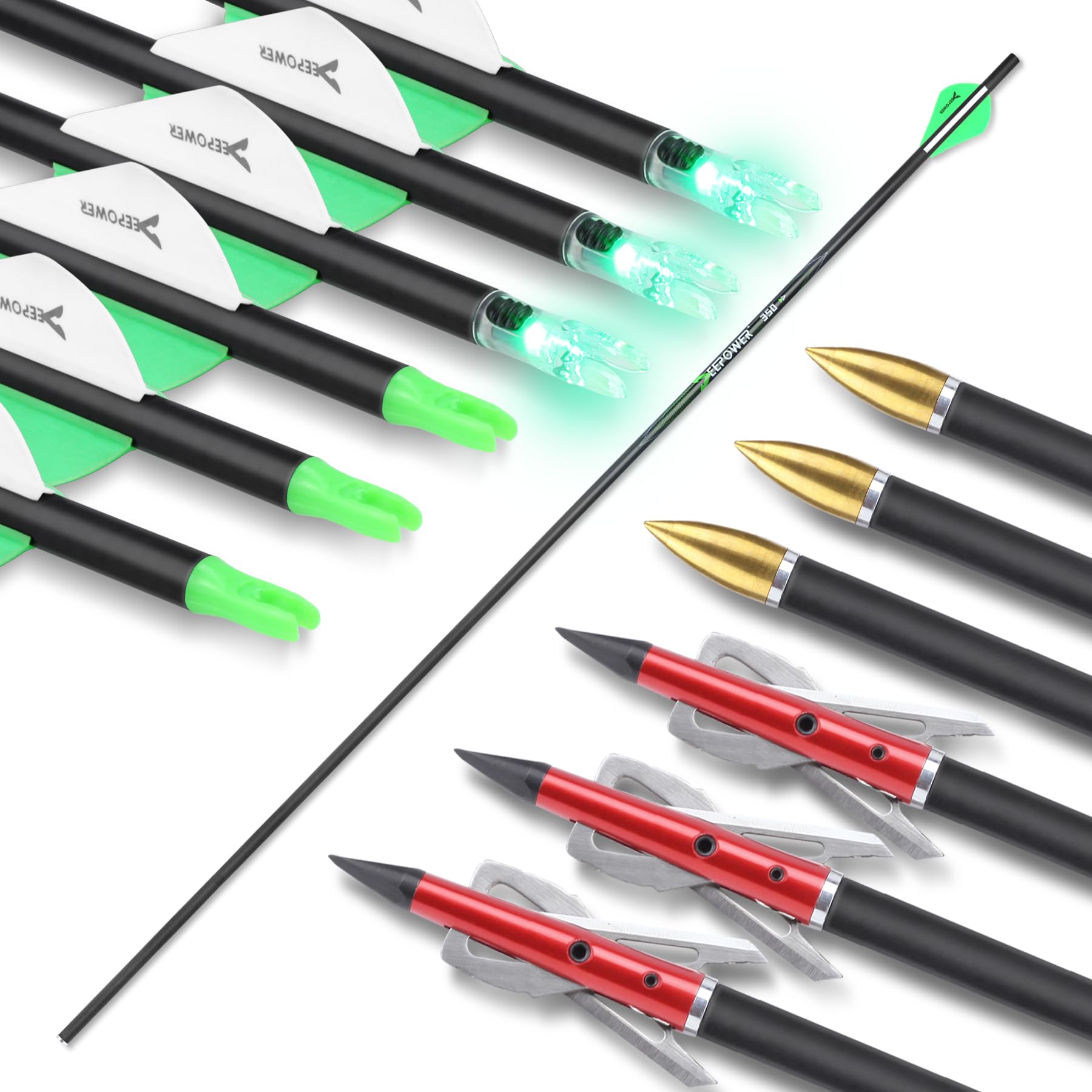 DEEPOWER arrows in flight toward target, illustrating stable, controlled arrow flight.