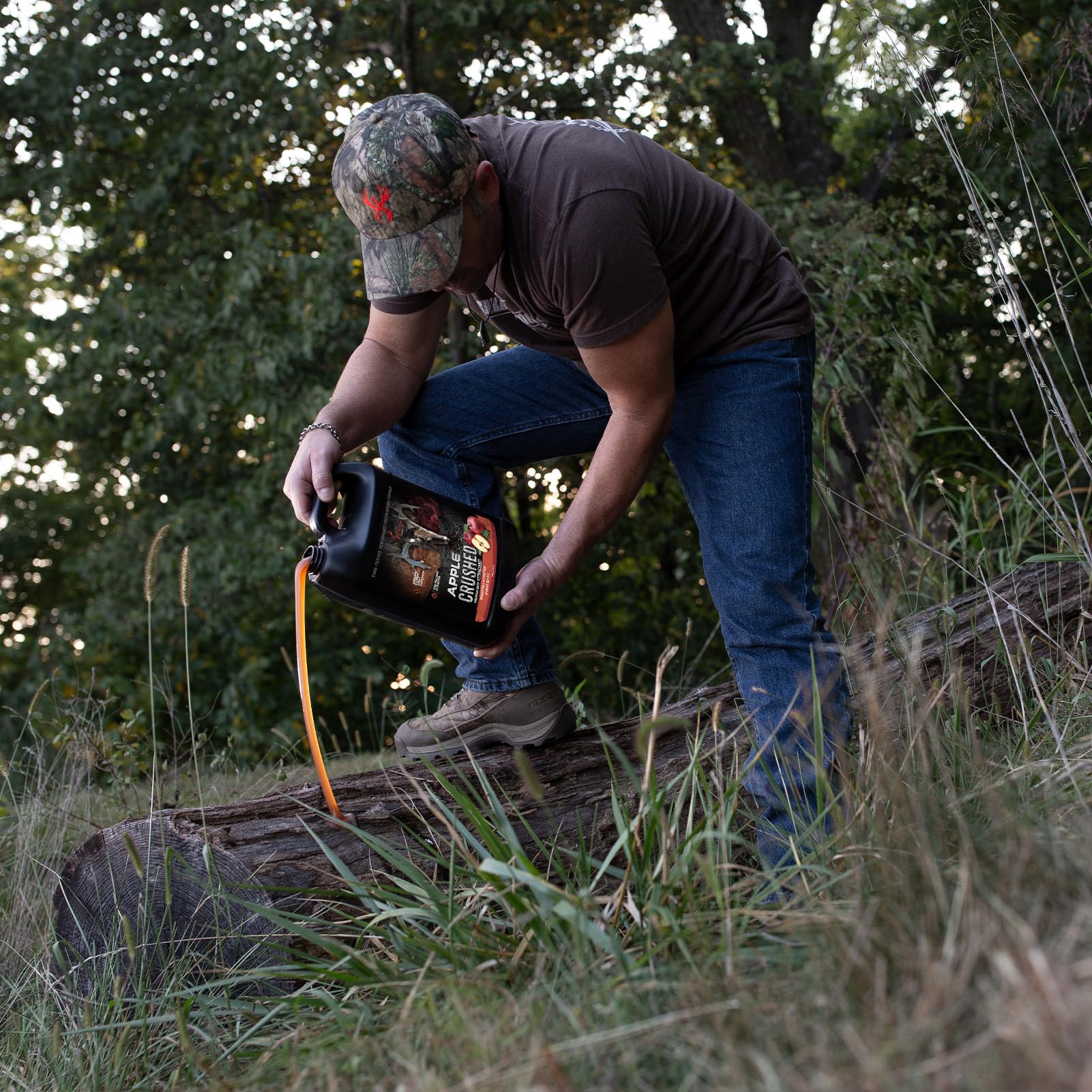 Time-released apple-scented deer attractant for hunting