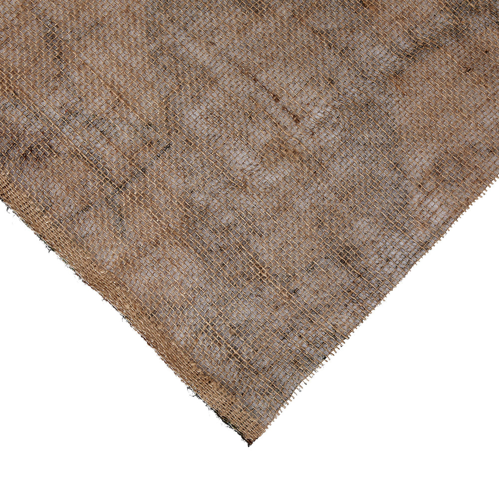 Vanish burlap blind material in outdoor setting