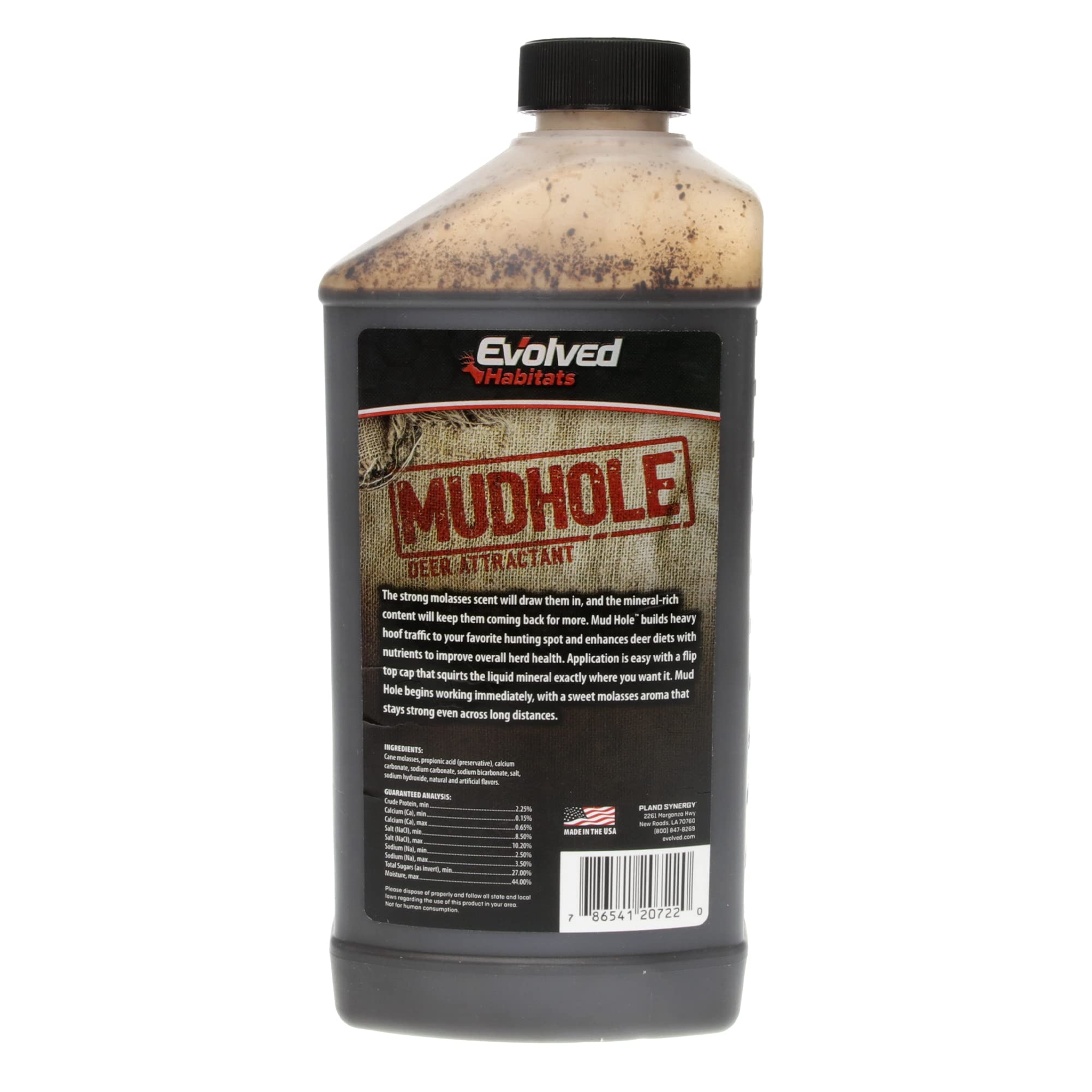 Liquid deer mineral attractant showing dense mineral content