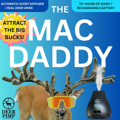 DEER PIMP MAC Daddy Trifecta diffuser front view with cartridges for precise scenting.
