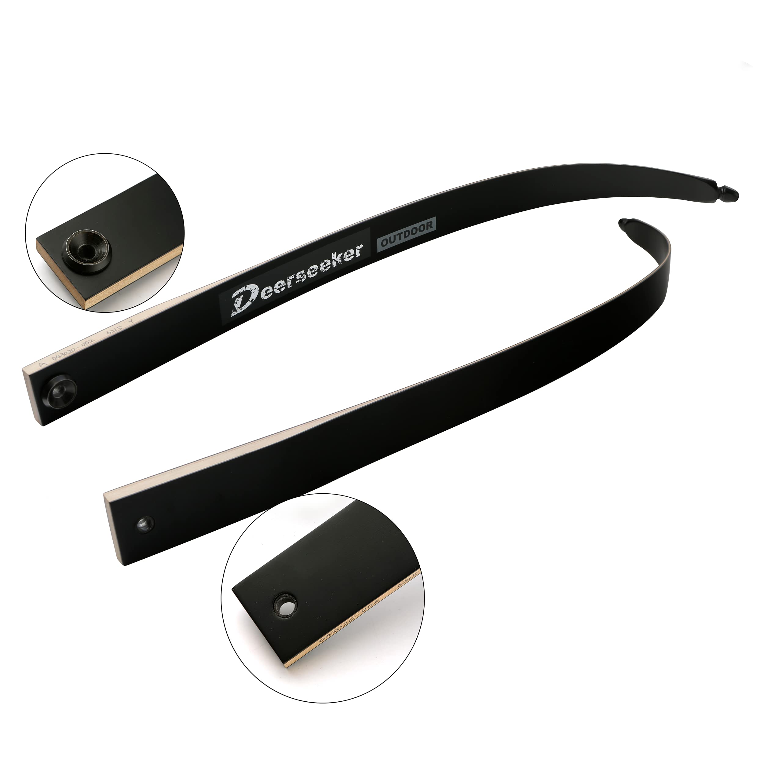 Deerseeker Outdoor 62-66 inch wooden bow limbs designed for easy replacement.