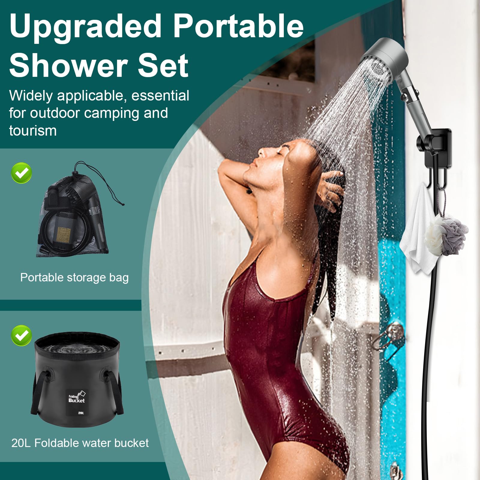 Deeteck adjustable bracket and hooks allow flexible mounting on tents or trees