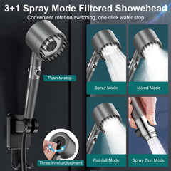 Deeteck portable shower LED display shows real-time power and temperature status for easy monitoring