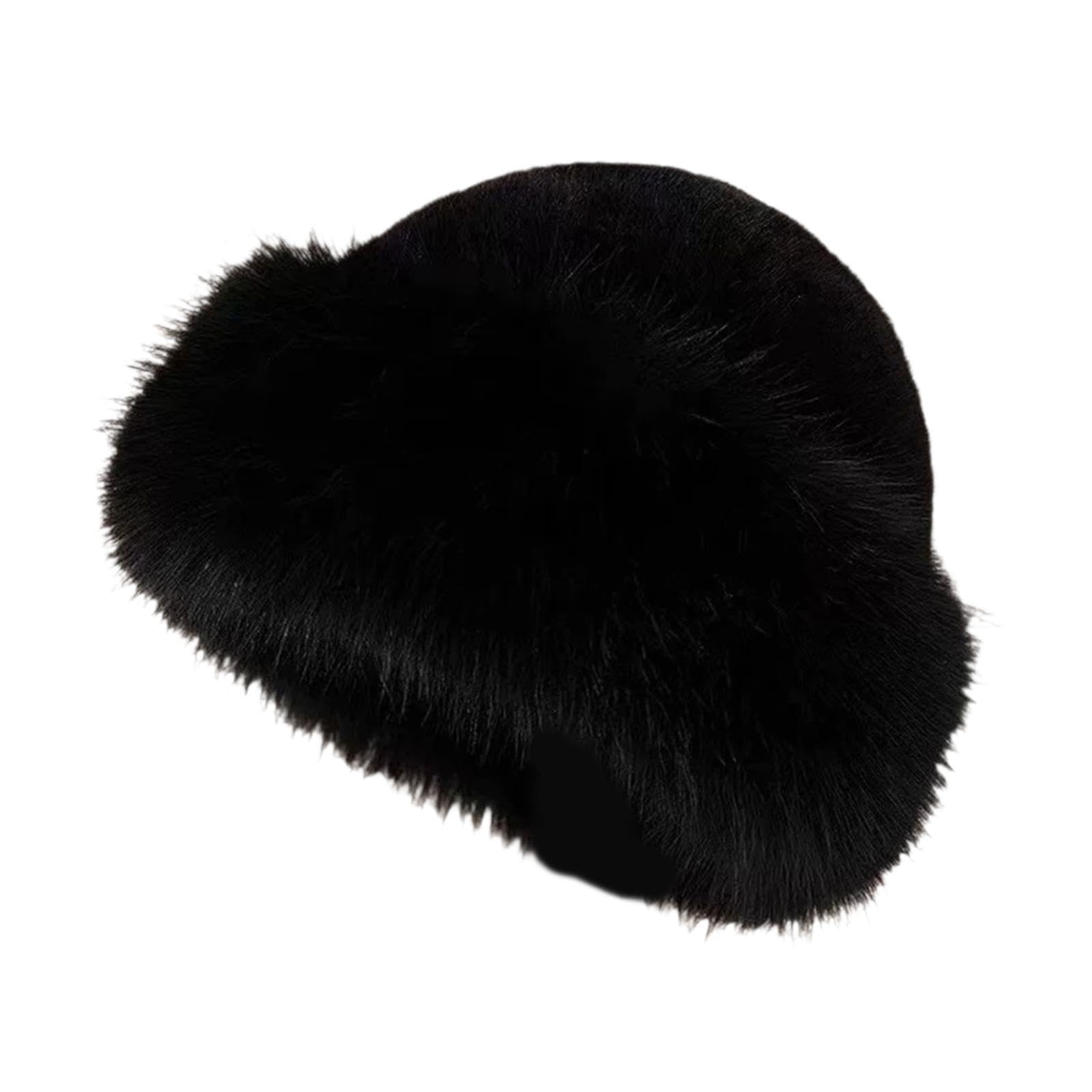 Deevoka Cossack Hat front view in black, stylish warmth for winter outings