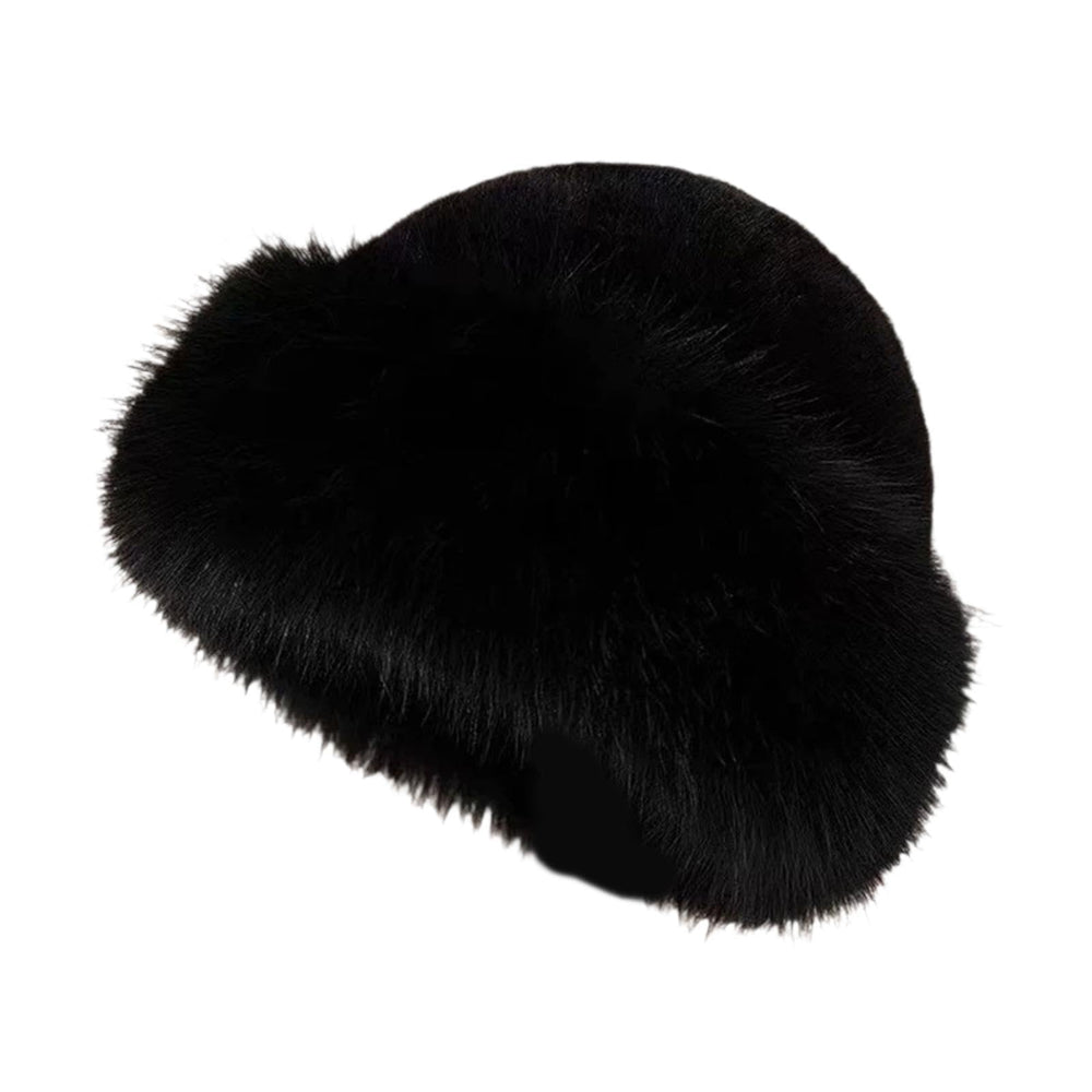 Deevoka Cossack Hat front view in black, stylish warmth for winter outings