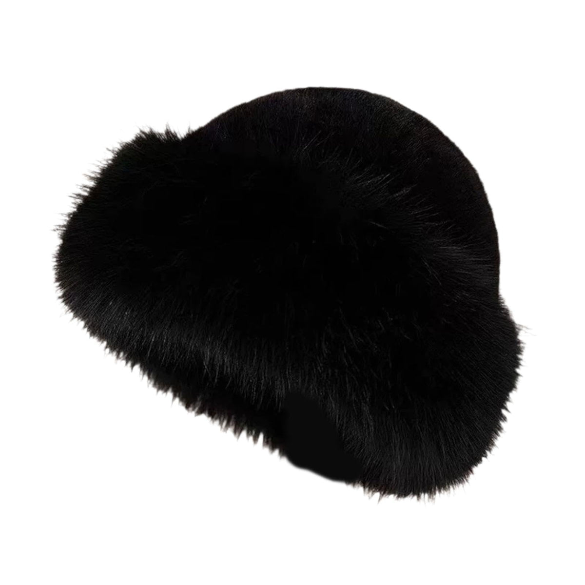 Deevoka Cossack Hat front view in black, stylish warmth for winter outings