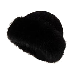 Deevoka Cossack Hat front view in black, stylish warmth for winter outings