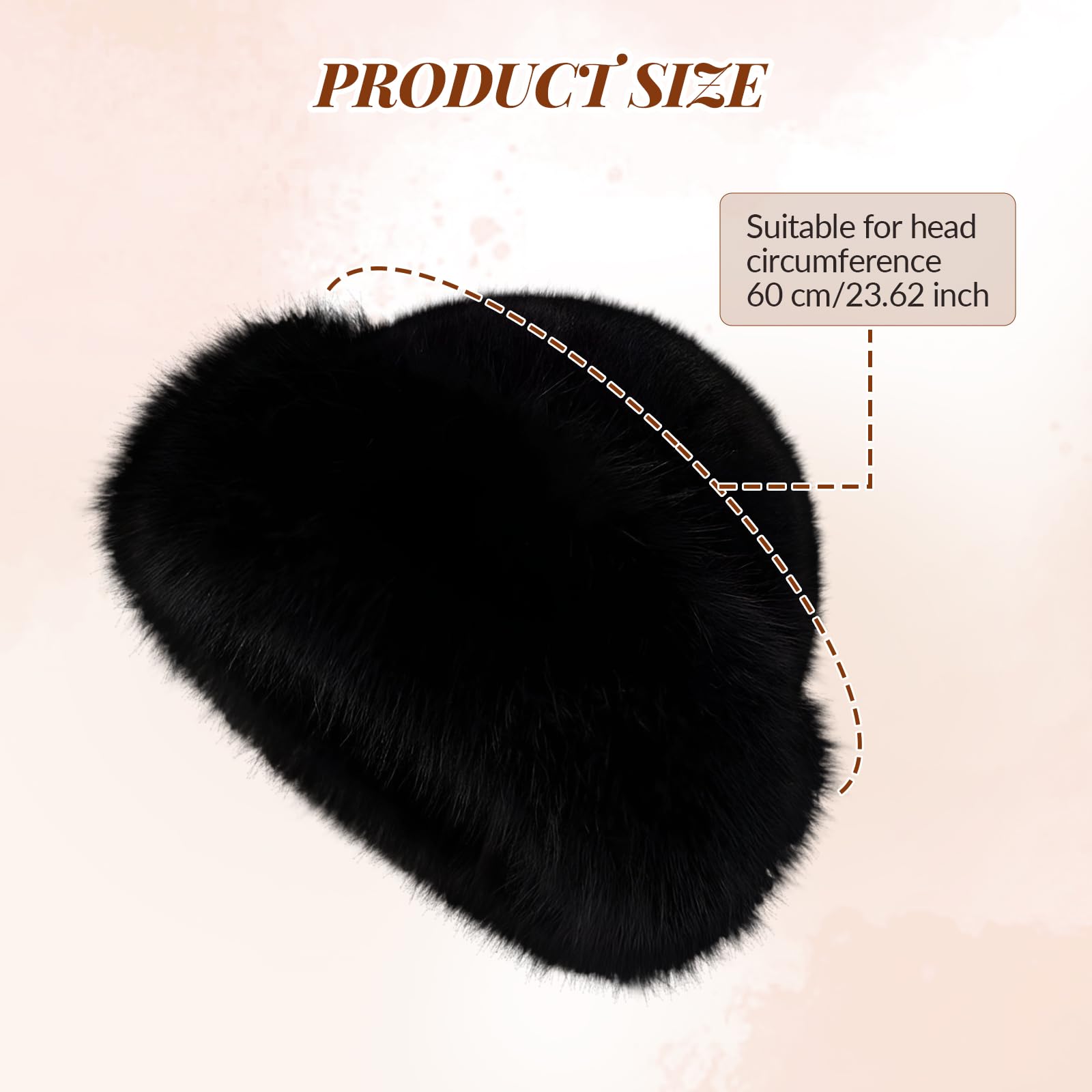 Deevoka Cossack Hat side view in black, full head coverage against cold winds