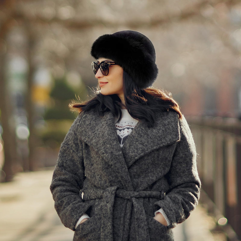 Deevoka Cossack Hat windproof design in black blocks chilly breeze
