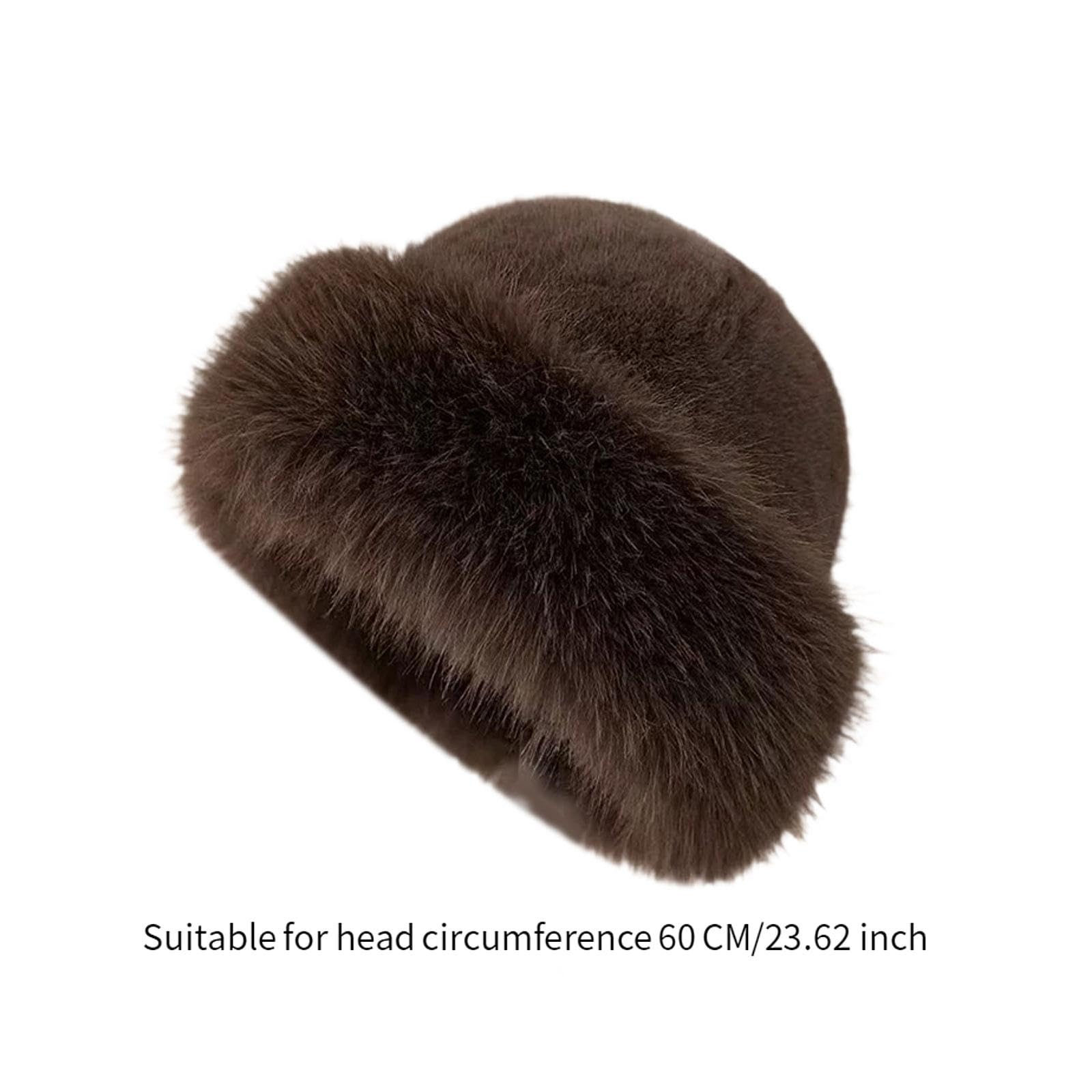 Deevoka Cossack hat close-up, brown faux fur texture for warmth.