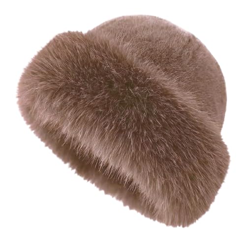 Deevoka Cossack hat, packable brown faux fur for easy travel.