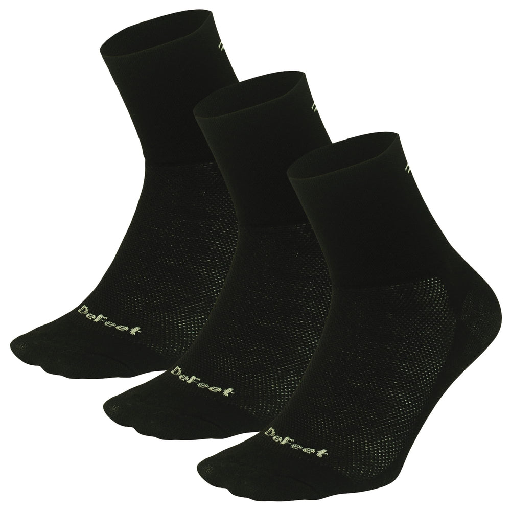 DEFEET Wooleator 3-charcoal 3-pack socks ideal for cycling and running