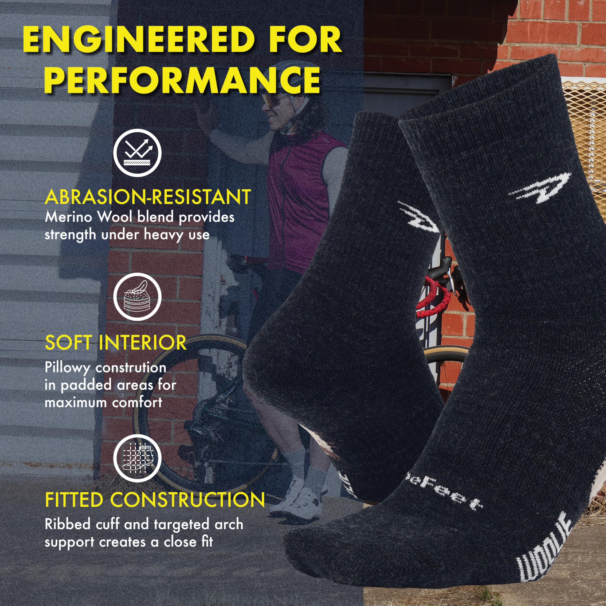 DeFeet Woolie Boolie durable-knit fabric demonstrates long-lasting Merino performance.