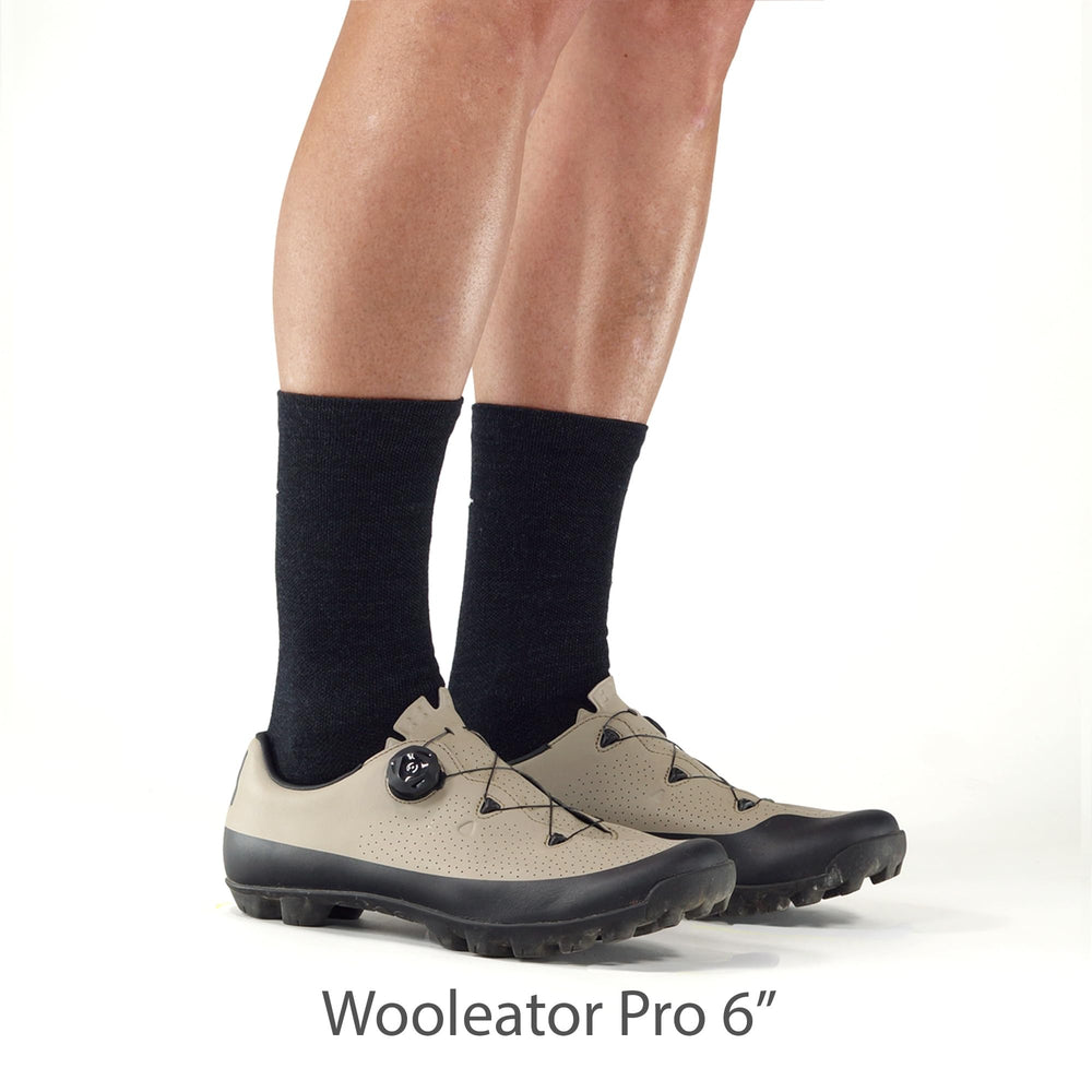 DEFEET Woolie Boolie sock charcoal 6-inch cuff shows ankle coverage and warmth