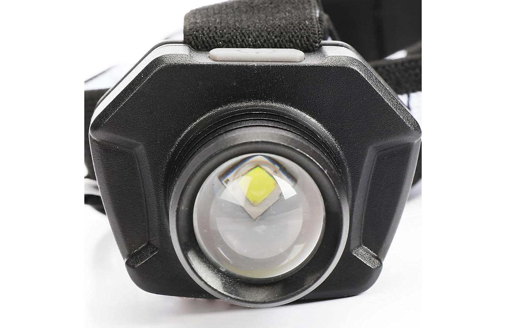 Durable Defiant headlamp featuring ABS plastic and aluminum head for rugged use.