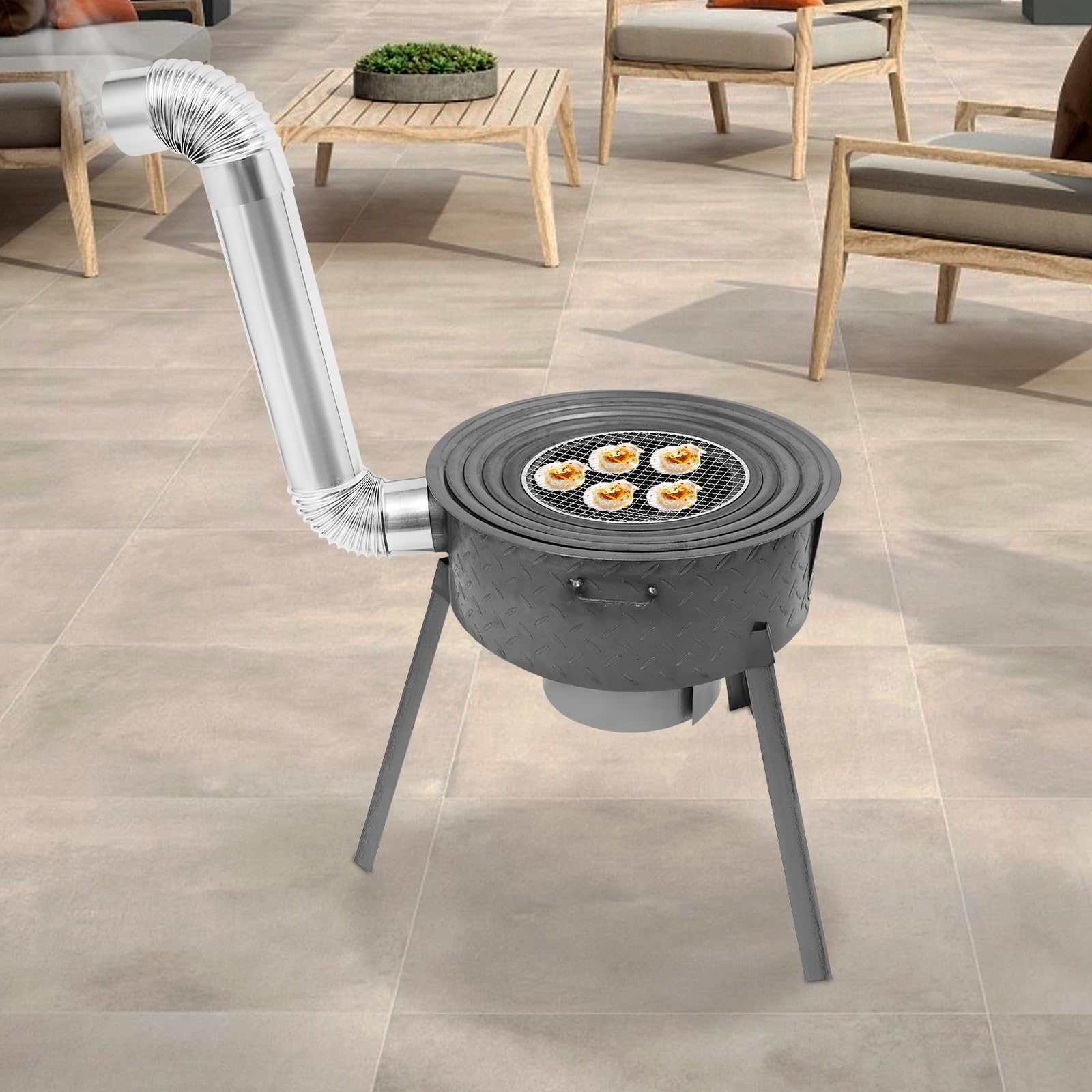 DEIGEHJRE furnace rings setup showcases adjustable sizes for cookware