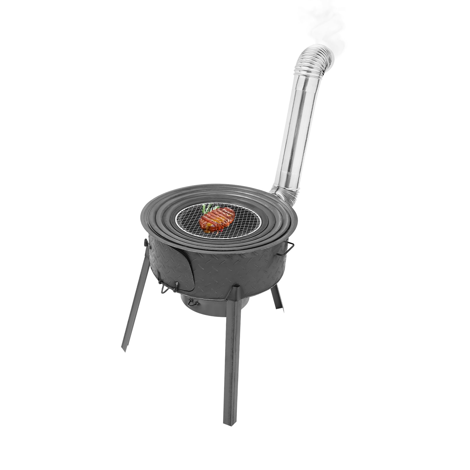 DEIGEHJRE multifunction stove front view shows sturdy outdoor cooking setup