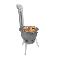 DEIGEHJRE multifunction wood-burning stove with compact footprint for easy backyard cooking.