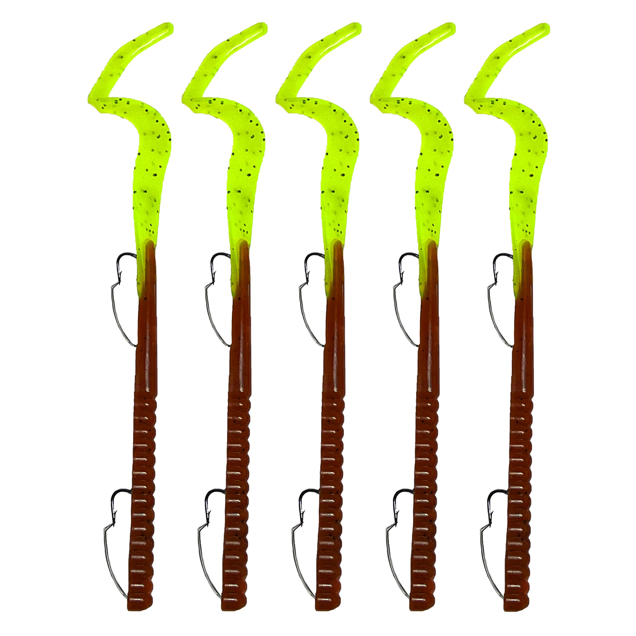 Delong Lures 10-inch pre-rigged weedless swim bait with Twister Tail - front view